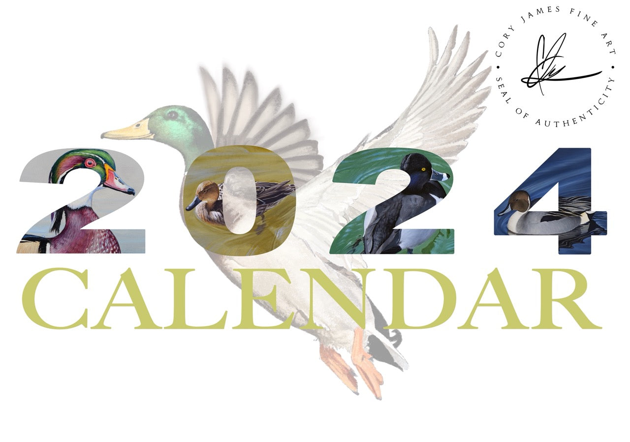 Waterfowl Wall Calendar 2024 Horizontal - Pre-Order
